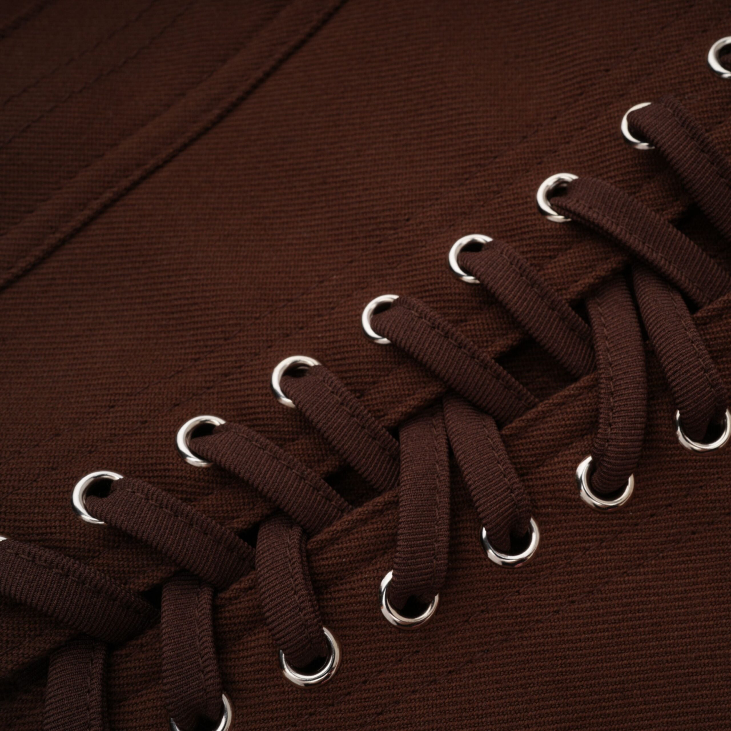 STRAPLESS LACE-UP BACK BROWN CORSET TOP