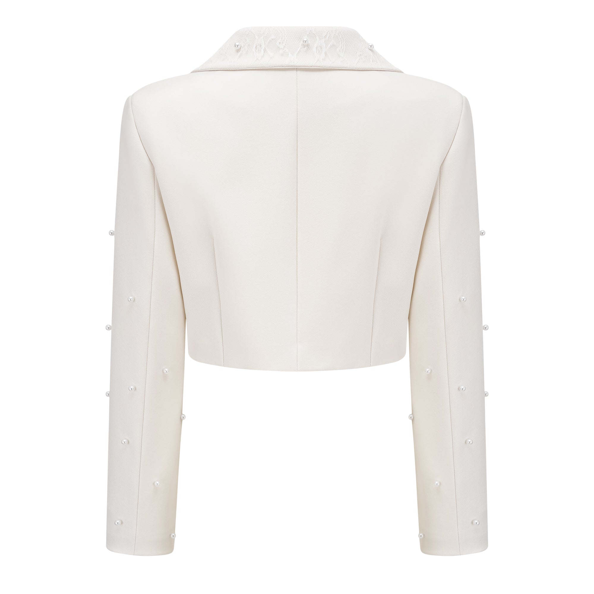 DSC05759 PEARL COLLAR CROP BLAZER & PLEATED MIDI SKIRT SET