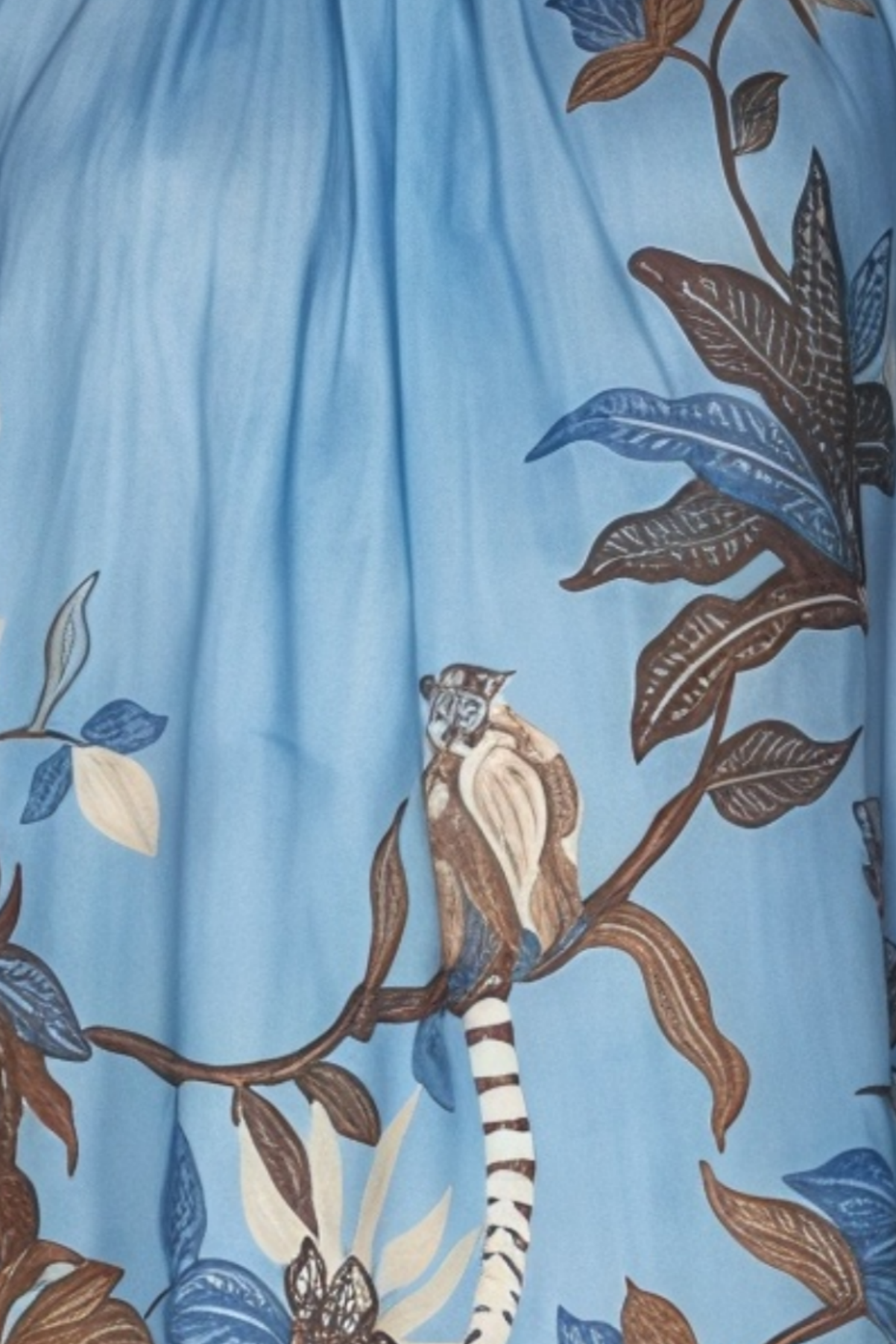 TIE HALTER JUNGLE PRINT RUFFLE MINI DRESS