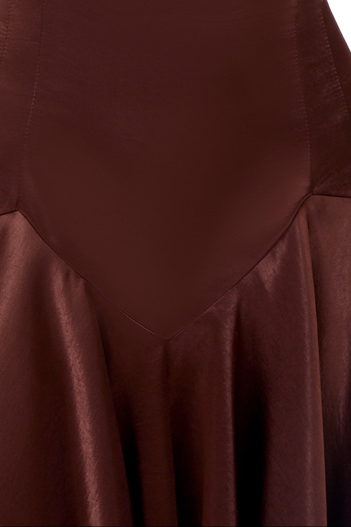 HanifeChocolateBrownSatinMidiDresswithLacePanels_3 CHOCOLATE SATIN LACE HEM MIDI DRESS, SPAGHETTI STRAP