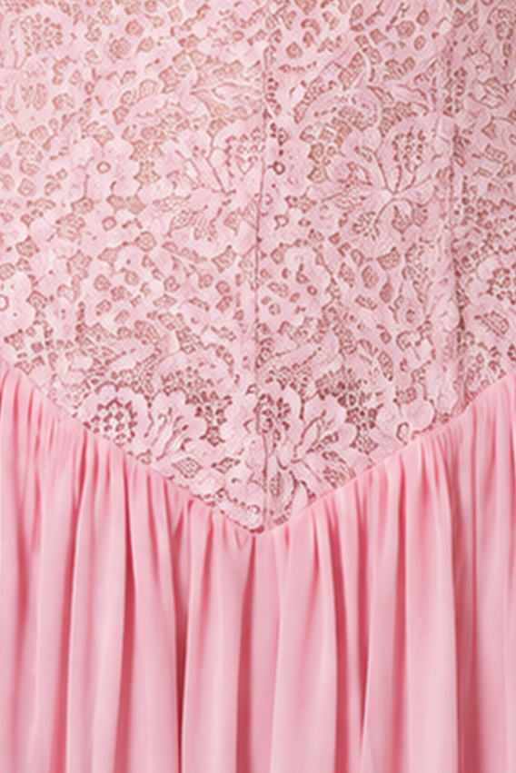 HALTER TWIST BUST LACE CORSET CHIFFON MAXI DRESS