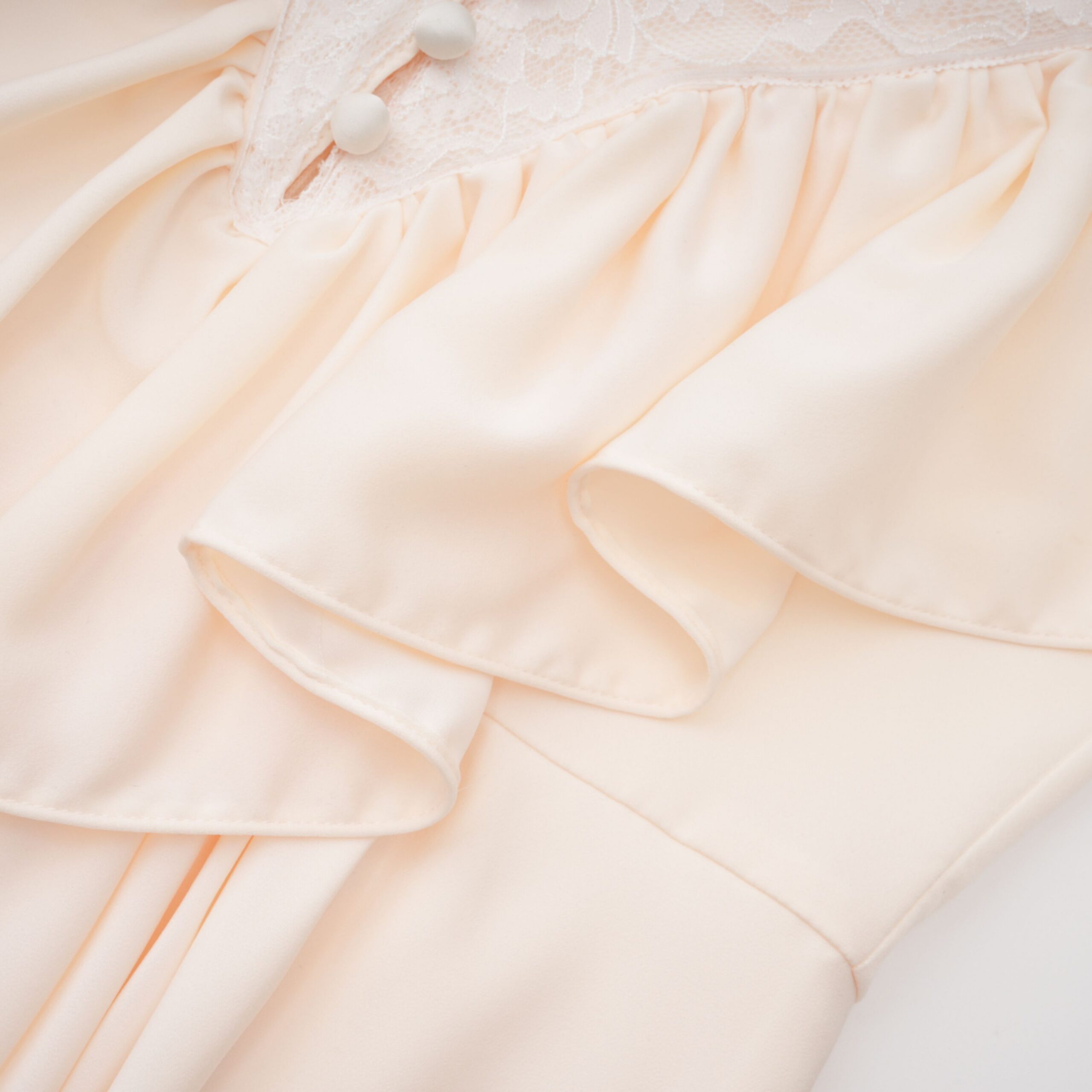 LACE V-NECK RUFFLE SATIN MINI ROMPER