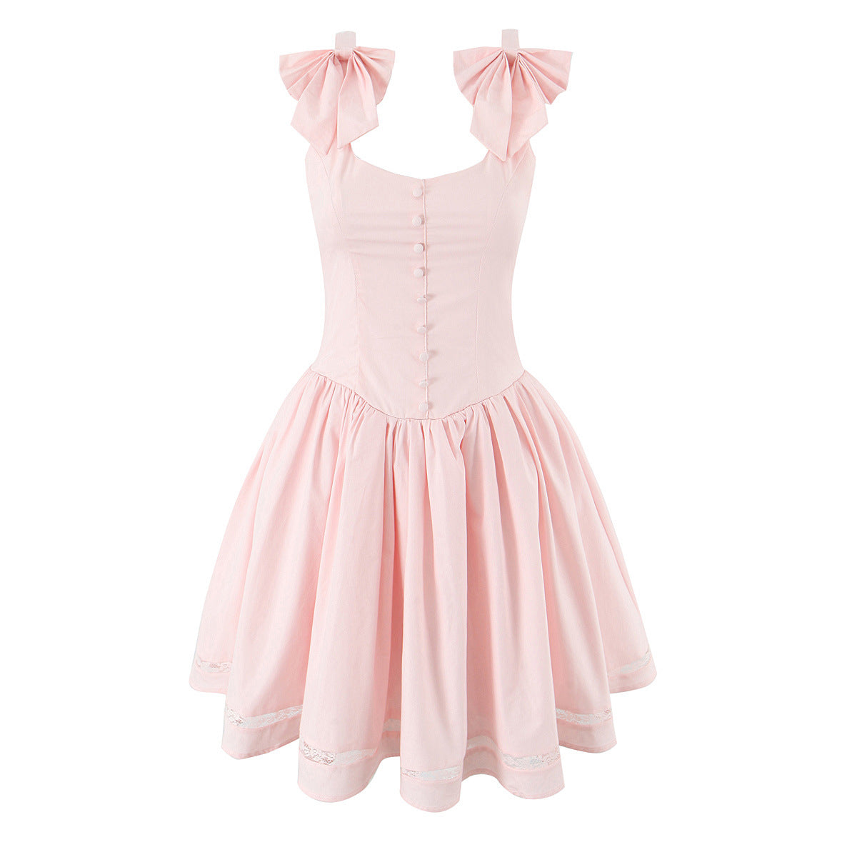 O1CN011Szr9a21ArkDfFACH__2216938586945-0-cib BOW STRAP LACE TRIM MINI SKATER DRESS