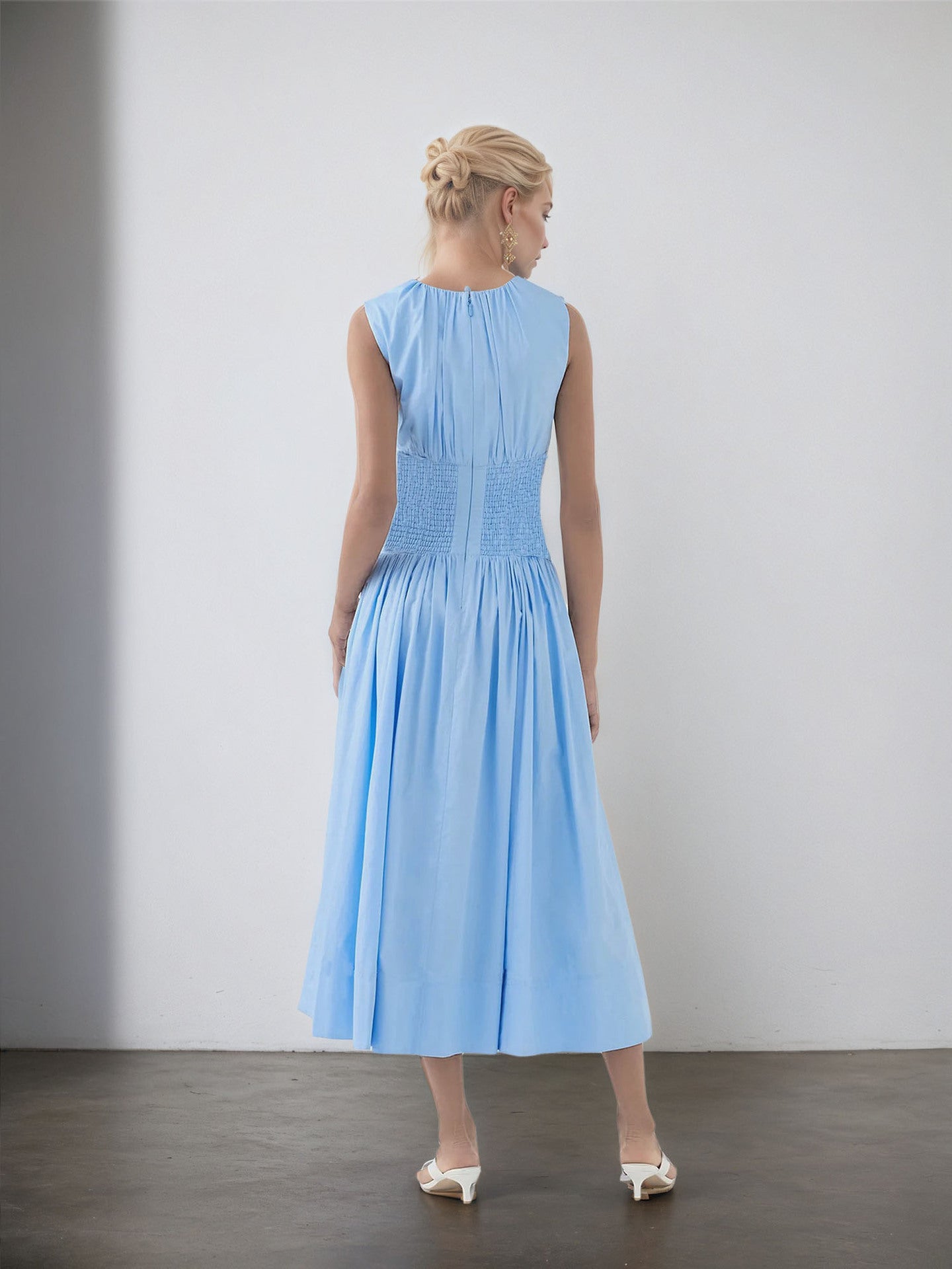 O1CN011eDP8J1zMCIaYUvxH__2217524266699-0-cib LIGHT BLUE SLEEVELESS TWISTED WAIST MIDI DRESS SUMMER