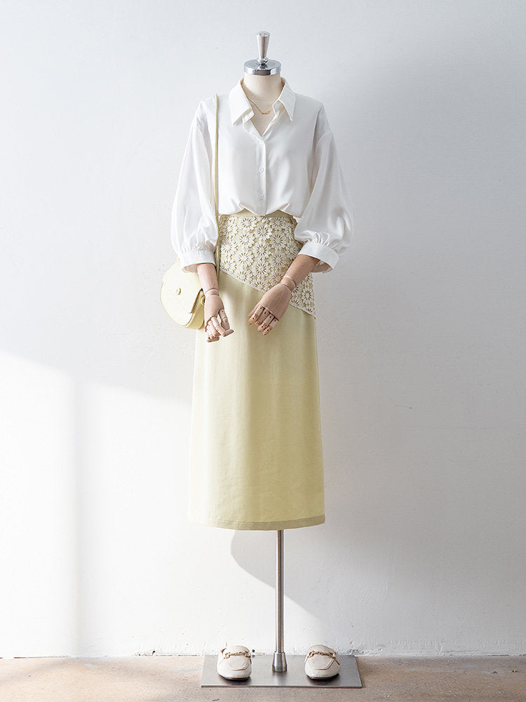 O1CN011srvsV1fP8XhfejmX__163593998 DIAGONAL LACE MIDI SKIRT, HIGH WAIST STRAIGHT, FLORAL SPLICE