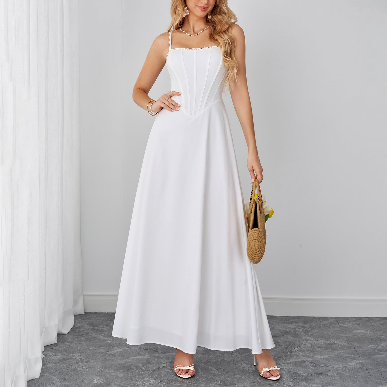 O1CN012NWyha23jKrQLOXLZ__3423897291-0-cib LACE CORSET FLOWY MAXI DRESS, SPAGHETTI STRAP BOHO