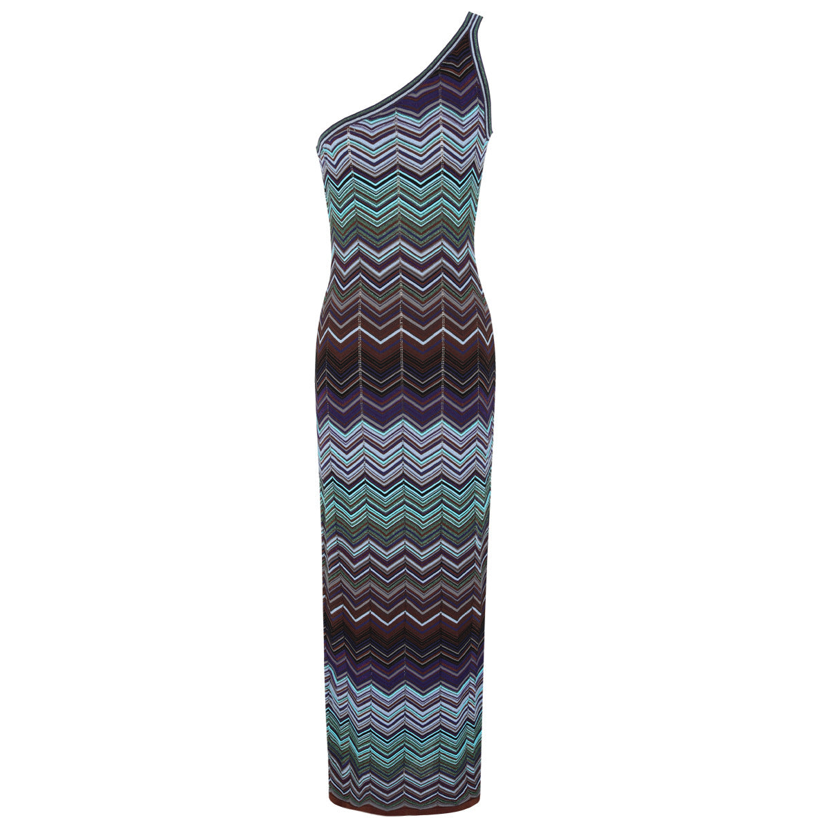 O1CN012VVMGR1hVD63M4CAr__2600434282-0-cib ONE-SHOULDER CHEVRON MAXI DRESS TEAL PURPLE BROWN