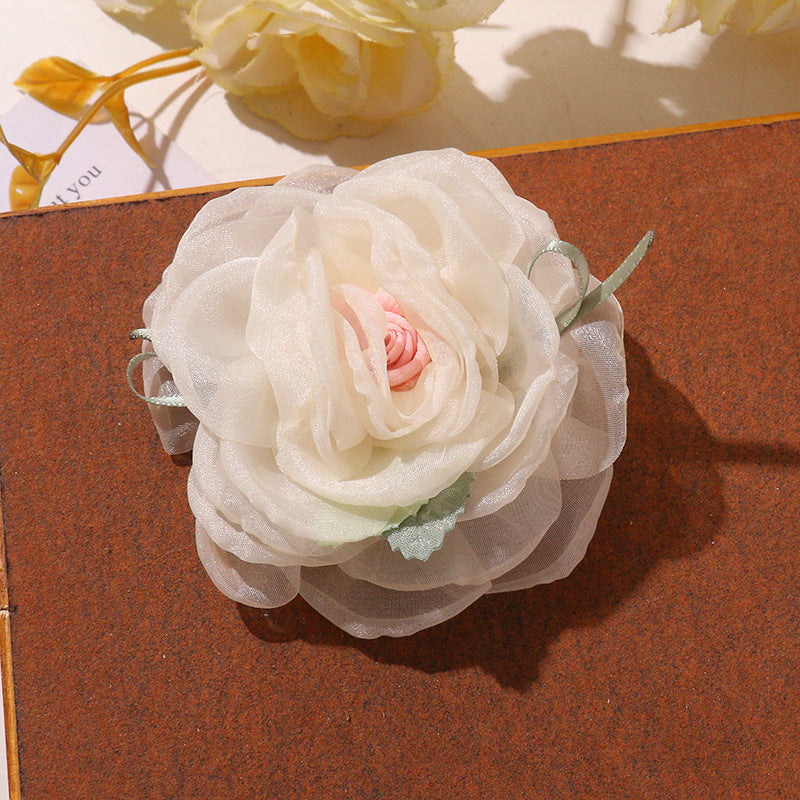 O1CN012WBOQc1VP0KvBxJGj__2213253512644-0-cib SPRING FAIRY CHIFFON ROSE CORSAGE CLAW CLIP HAIR ACCESSORY