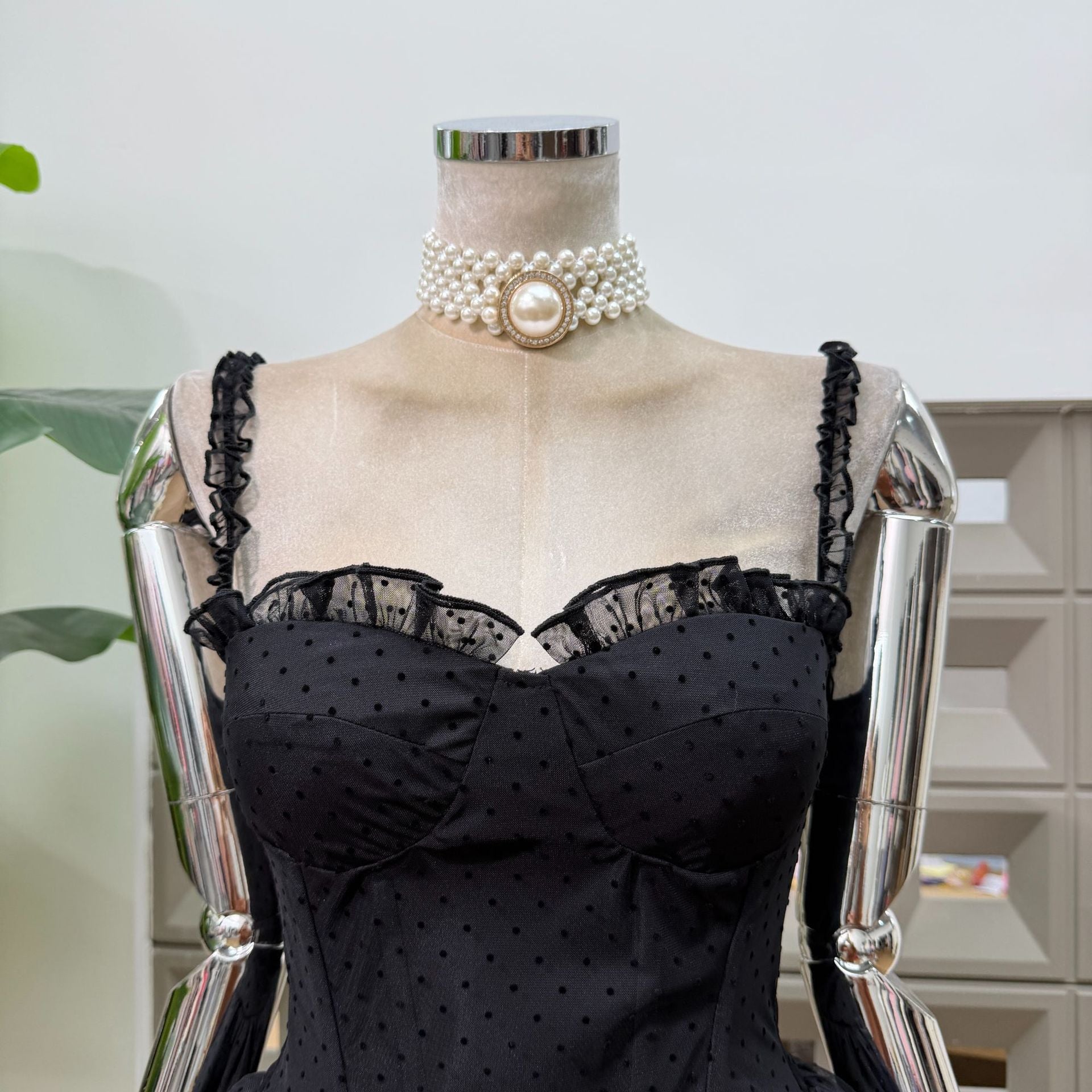 O1CN012tsPTe1EoKkxk9G2l__2218304790398-0-cib BLACK TULLE FIT-AND-FLARE COCKTAIL MINI DRESS
