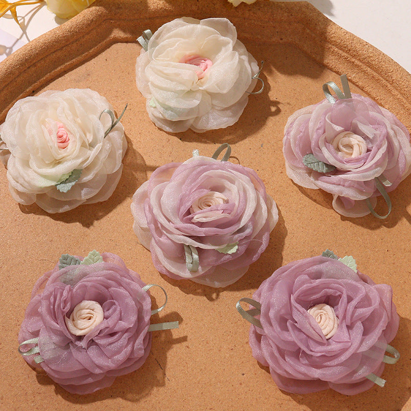 O1CN013zMLJ61VP0Ku5gFGH__2213253512644-0-cib SPRING FAIRY CHIFFON ROSE CORSAGE CLAW CLIP HAIR ACCESSORY