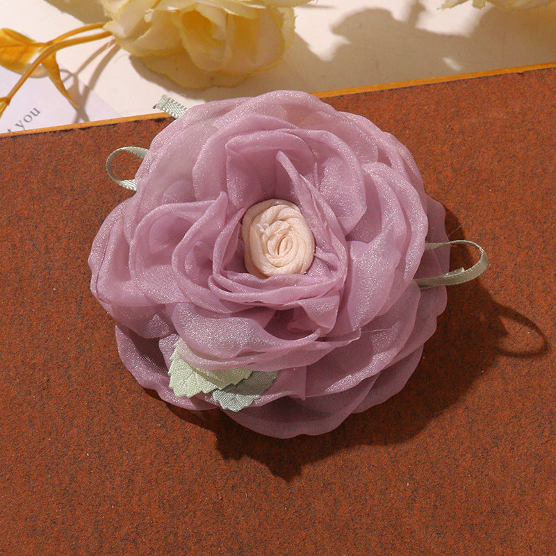 O1CN014Fi8NM1VP0KvWlDRe__2213253512644-0-cib SPRING FAIRY CHIFFON ROSE CORSAGE CLAW CLIP HAIR ACCESSORY