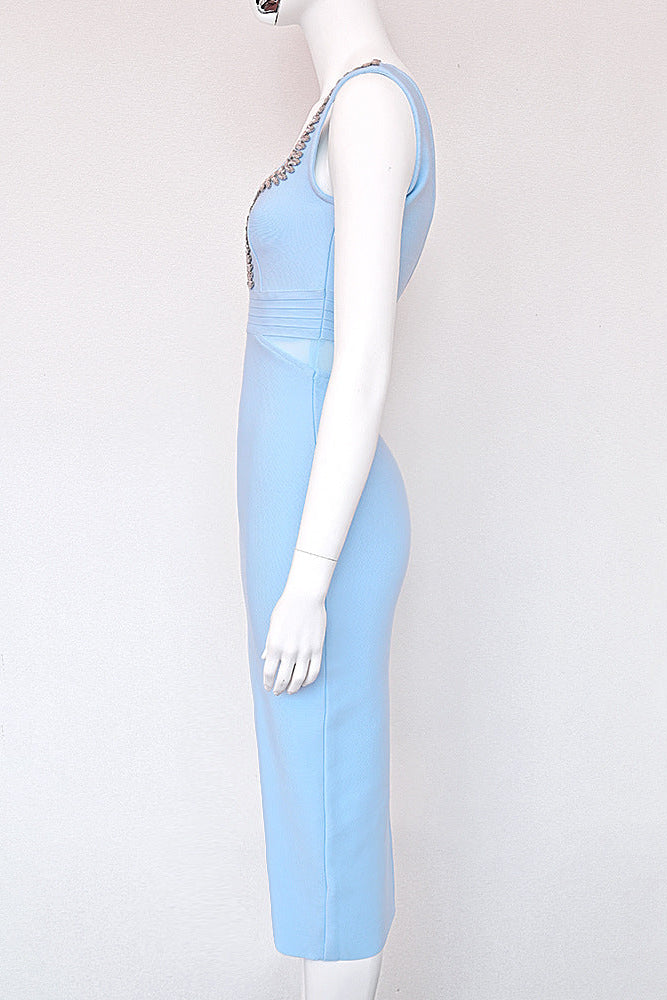 O1CN014wwwty24J3cuBR32U__4172087369-0-cib LIGHT BLUE HEAVY KNIT SHEATH DRESS