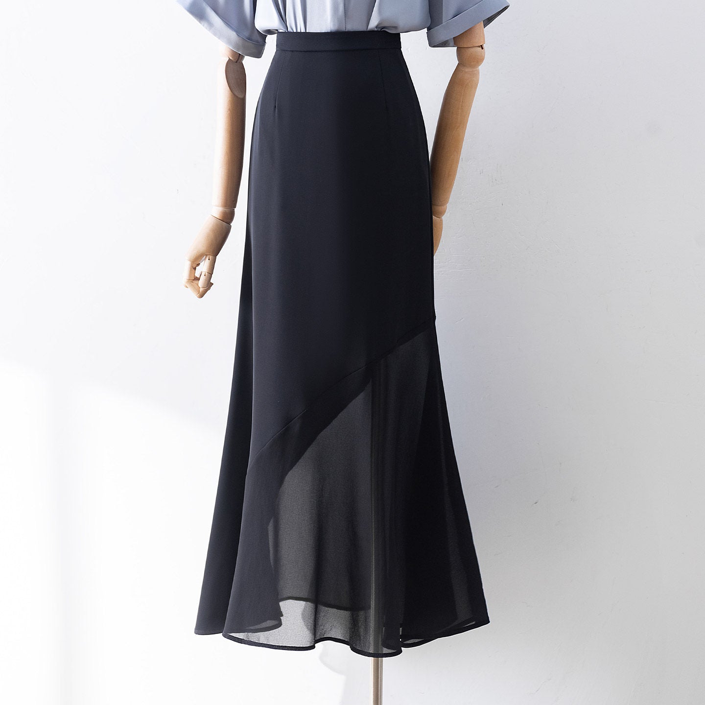 O1CN016DeTDd1fP8WqNGIaY__163593998 HIGH WAIST ASYMMETRIC CHIFFON MERMAID MIDI SKIRT