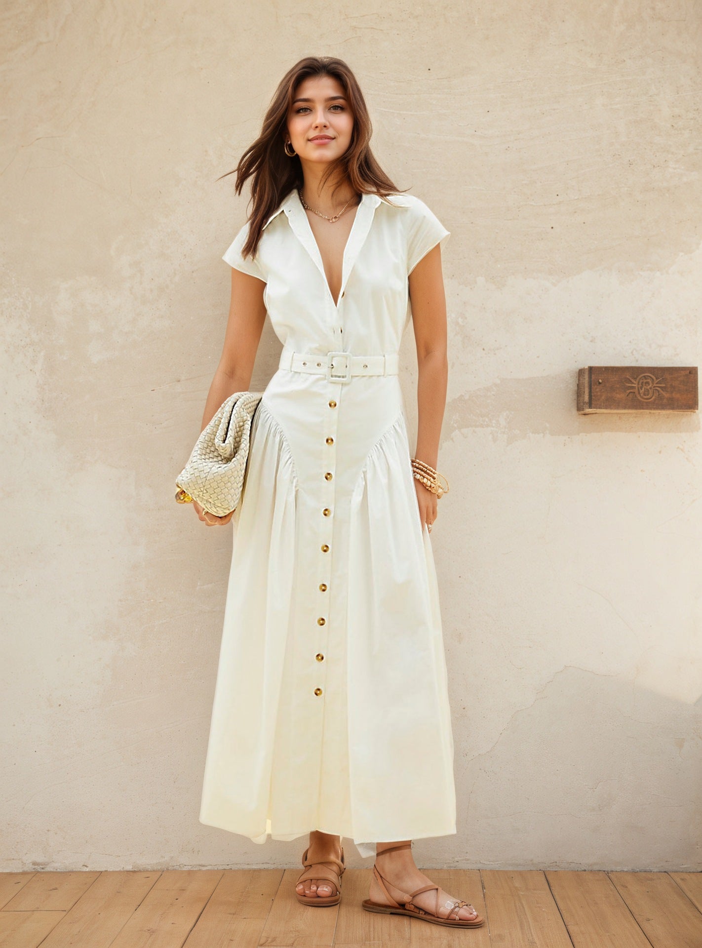 O1CN016Z3REm1zMCISpuOQN__2217524266699-0-cib CAP SLEEVE BELTED SHIRT MAXI DRESS
