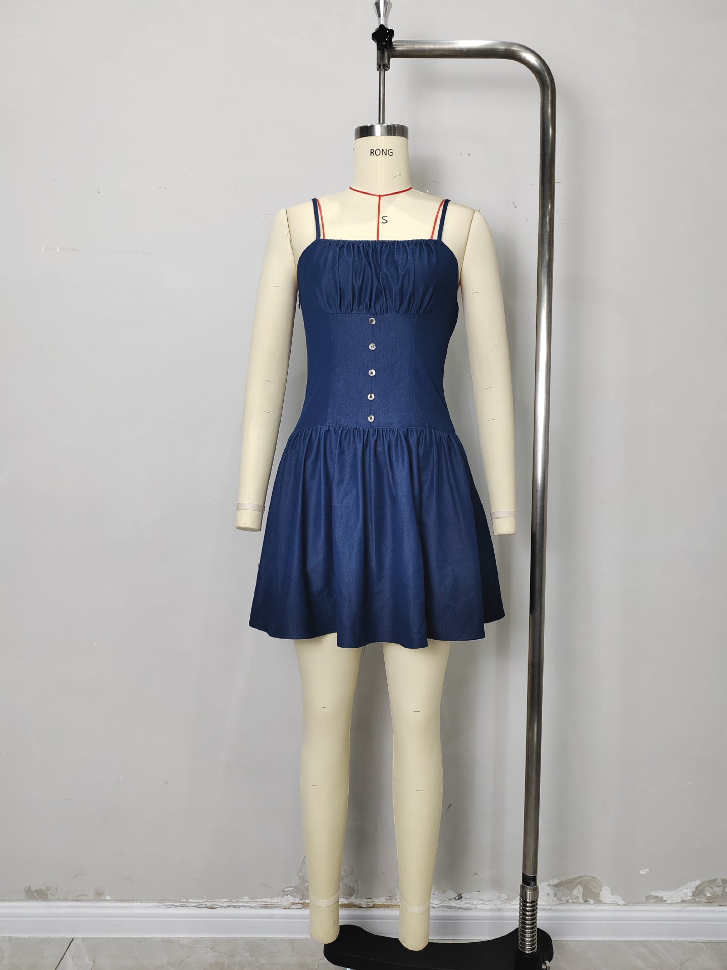 O1CN019BFBGV1zMCItdirrP__2217524266699-0-cib DARK DENIM SQUARE NECK FIT & FLARE MINI DRESS
