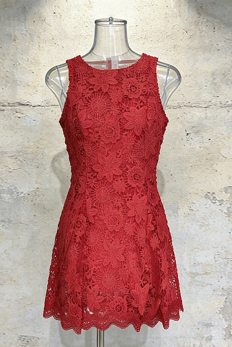 O1CN01AqzzXG1WXXK7JK1Ow__2211149002798-0-cib RED GUIPURE LACE FIT-AND-FLARE WEDDING DRESS