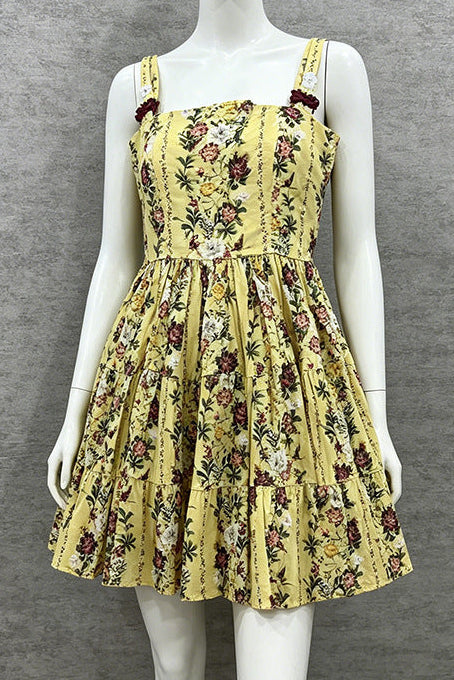 O1CN01AwjAMM1iNiE2rKsIC__3354634401-0-cib YELLOW FLORAL A-LINE FIT-AND-FLARE MINI DRESS