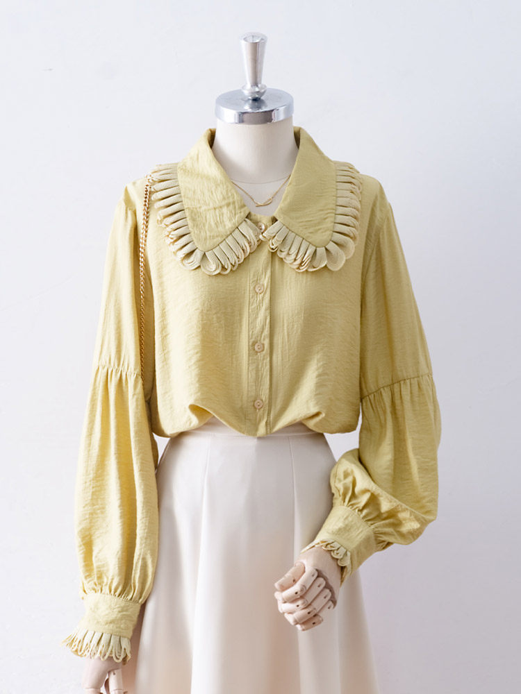 O1CN01B29D9F1fP8YTMm3zJ__163593998 LAYERED RUFFLE COLLAR PUFF LONG SLEEVE TEXTURED BLOUSE