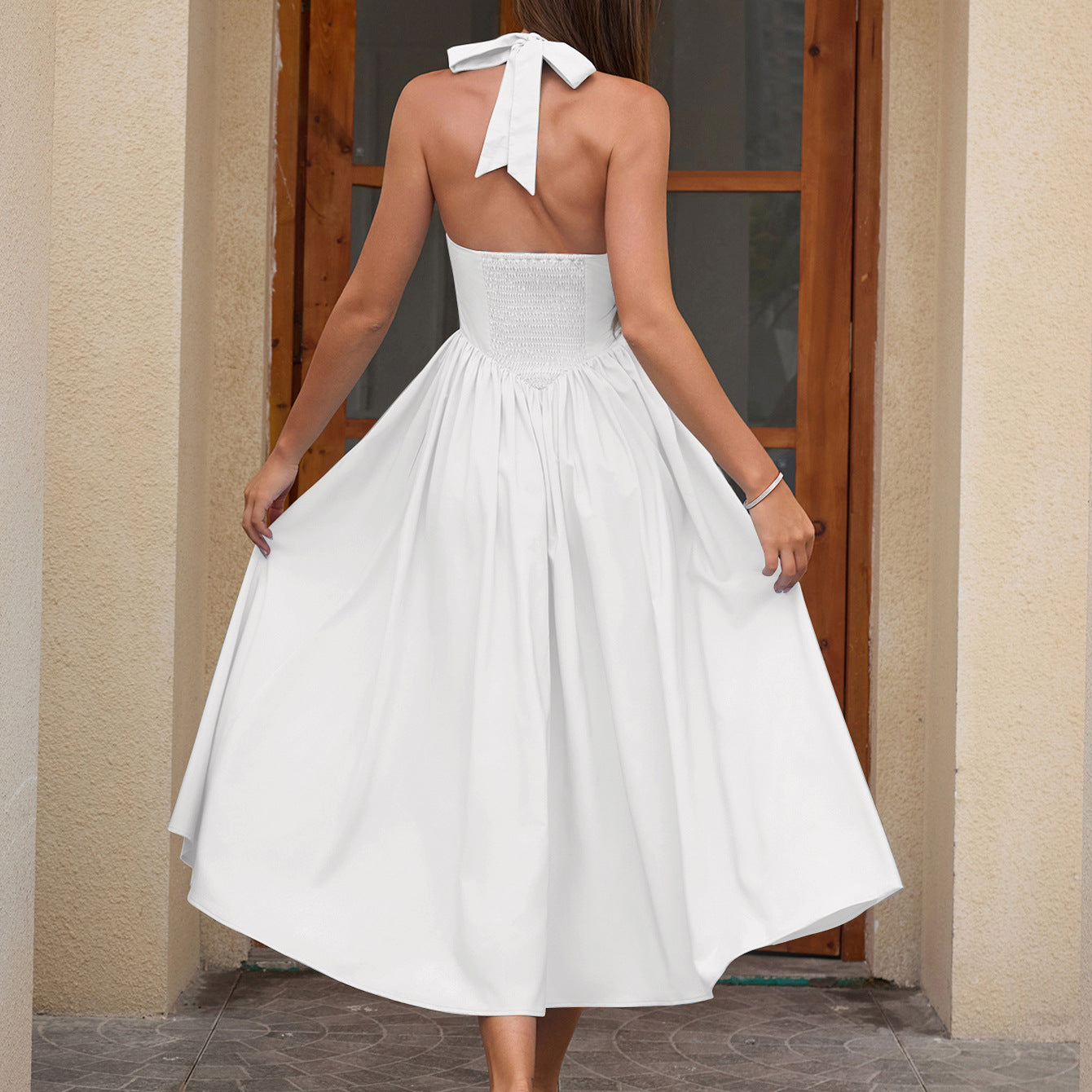 O1CN01B8zYeK23jKqPGP2Gp__3423897291-0-cib HALTER SQUARE NECK V-WAIST FLARED MIDI DRESS