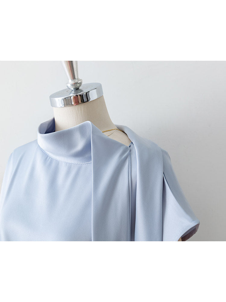 O1CN01BEhCHv1fP8YExmOJA__163593998 ASYMMETRIC BOW SATIN BLOUSE | CAP SLEEVE WEDDING GUEST