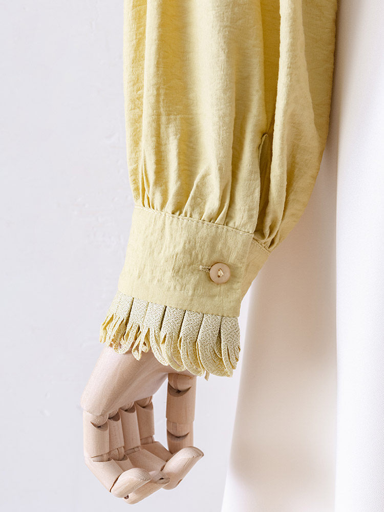 O1CN01BRJwYT1fP8YQv0Fj3__163593998 LAYERED RUFFLE COLLAR PUFF LONG SLEEVE TEXTURED BLOUSE