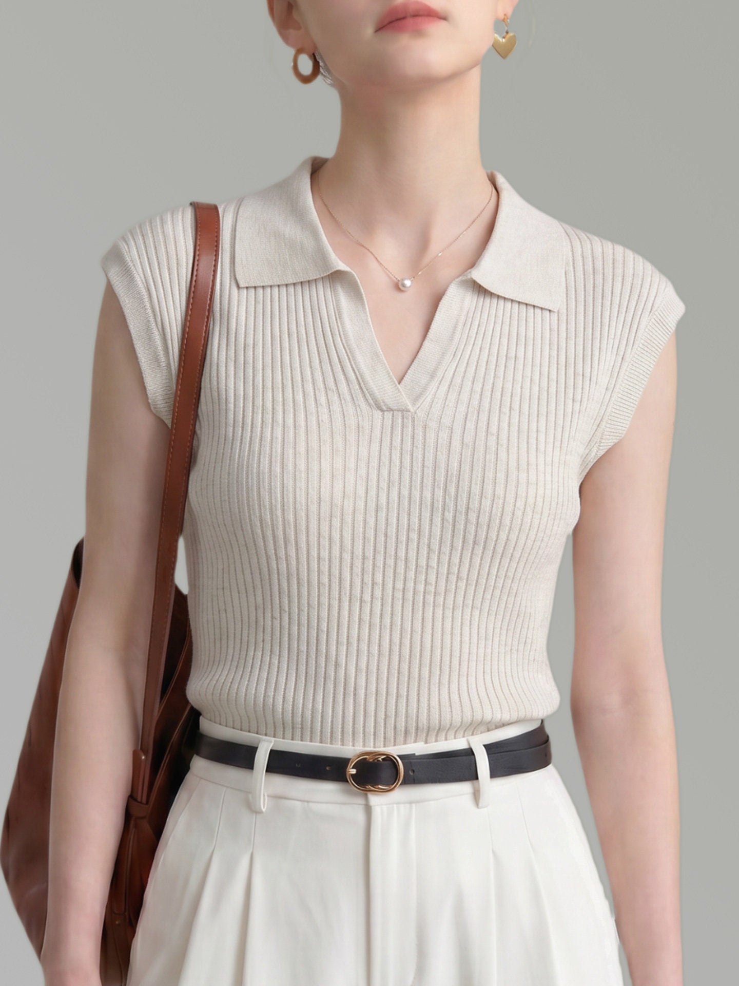 O1CN01BbaLV01fP8c747YW4__163593998 POLO COLLAR RIBBED KNIT CAP SLEEVE TANK