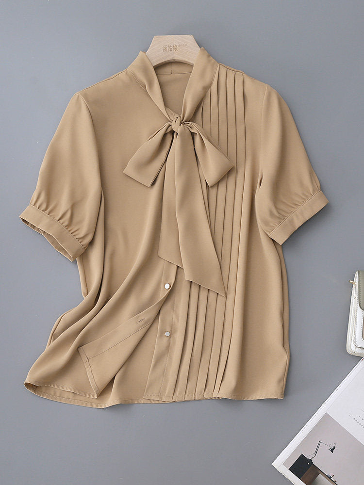 O1CN01CHjNLK1fP8JHfmd7F__163593998 SATIN PUFF SLEEVE BOW BLOUSE | PLEATED WEDDING TOP