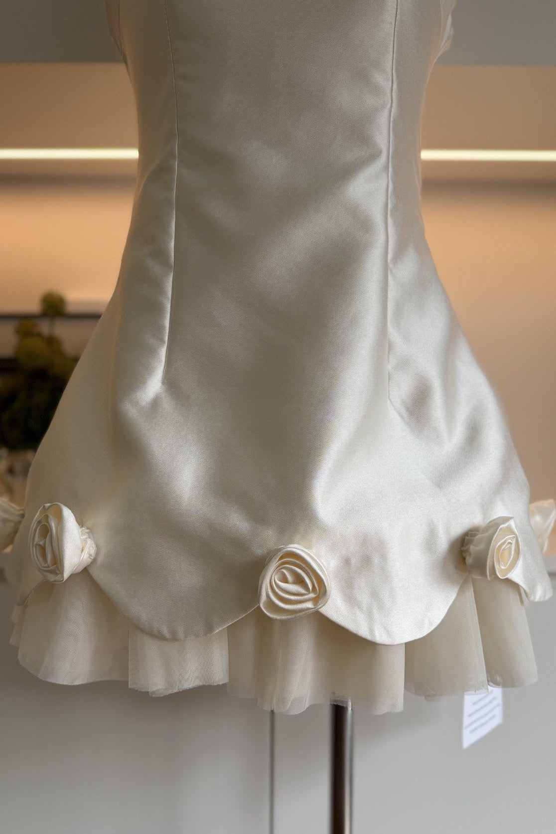 O1CN01Cgrzbj20M1qbimmOH__2217545656834-0-cib WHITE MINI DRESS ROSE APPLIQUÉ BOW DETAIL COCKTAIL