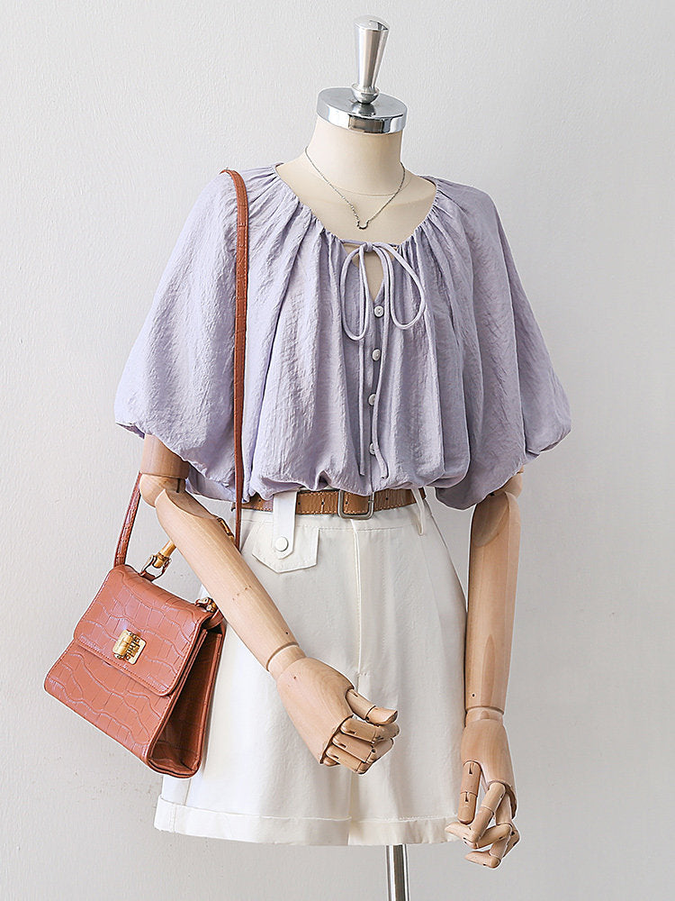 O1CN01Dcjq7d1fP8QE6Zhw2__163593998 GATHERED DRAWSTRING DOLMAN BLOUSE, SHORT SLEEVE, BOHO TOP