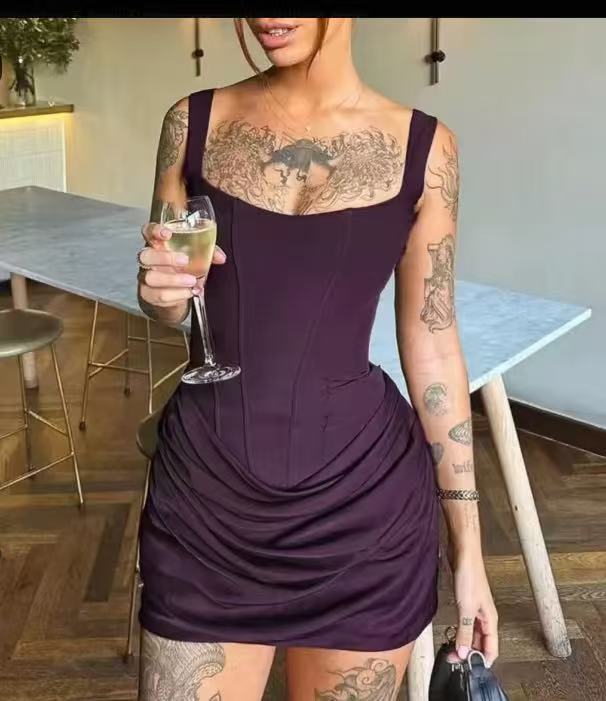 O1CN01EReUjv2IsEmrrG8pR__2220380819341-0-cib SQUARE NECK RUCHED BODYCON MINI DRESS