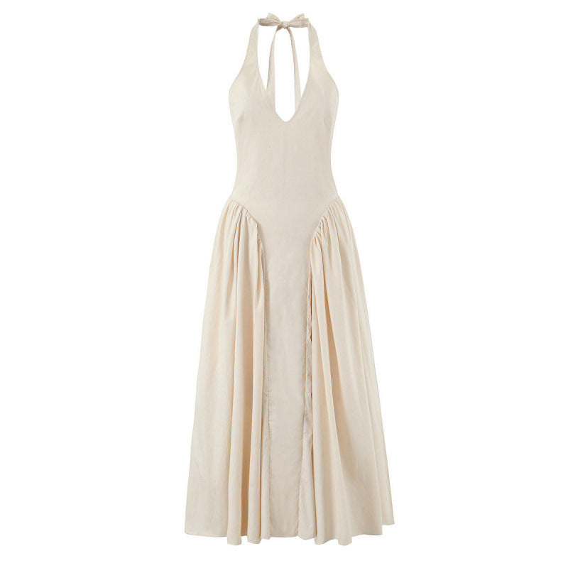 O1CN01Gj6YJP2IsEjhYwLgh__2220380819341-0-cib HALTER DEEP V FLARED MAXI DRESS FOR WEDDING