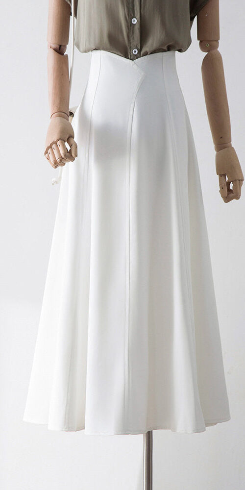 O1CN01IexJe51fP8QiDBIBS__163593998 V-NOTCH HIGH-WAIST FLARED MIDI SKIRT