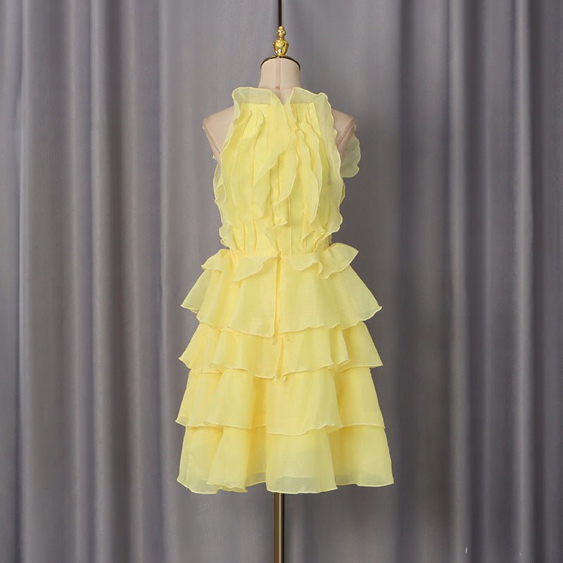 O1CN01IhcPBL1OeOJZguw5v__2205289861730-0-cib PASTEL YELLOW CHIFFON FIT & FLARE MINI DRESS