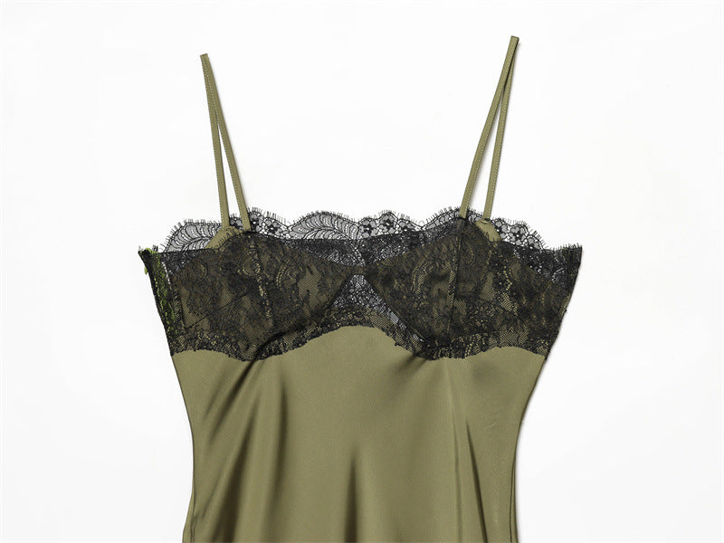 O1CN01K7cAMp1zsiTjqZVMB__2221209346770-0-cib OLIVE SATIN ASYM LACE SLIP DRESS, EVENING