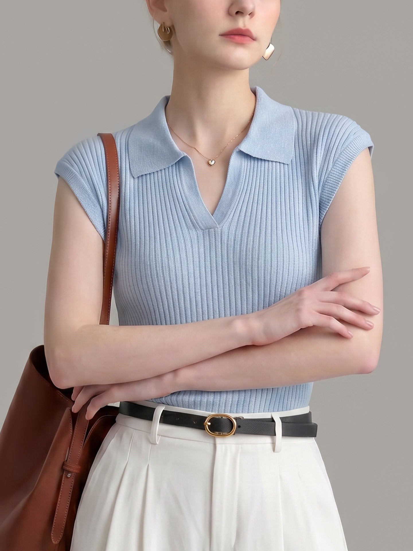 O1CN01LGwi9N1fP8c6nTl33__163593998 POLO COLLAR RIBBED KNIT CAP SLEEVE TANK