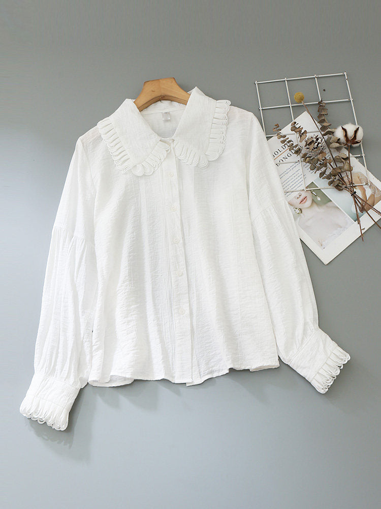 O1CN01LdfvMf1fP8ZOcHsD0__163593998 RUFFLED PETER PAN COLLAR PUFF SLEEVE CRINKLED BLOUSE