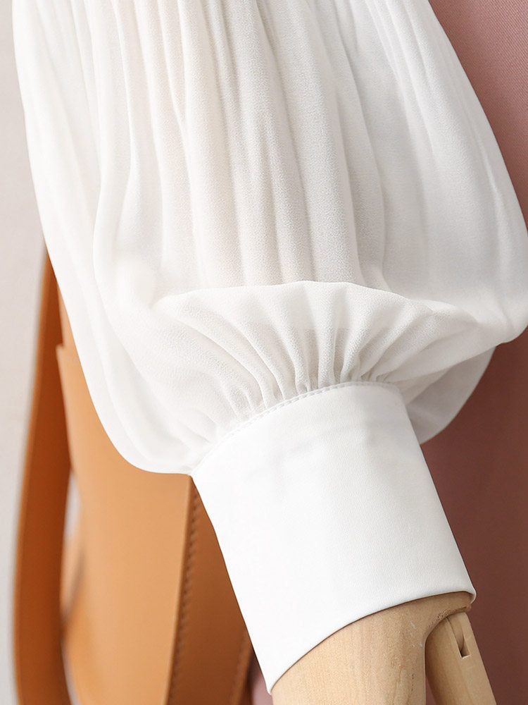 O1CN01O7nWP11fP8LI1nmRO__163593998 OVERSIZED POINT COLLAR PLEATED SATIN BLOUSE