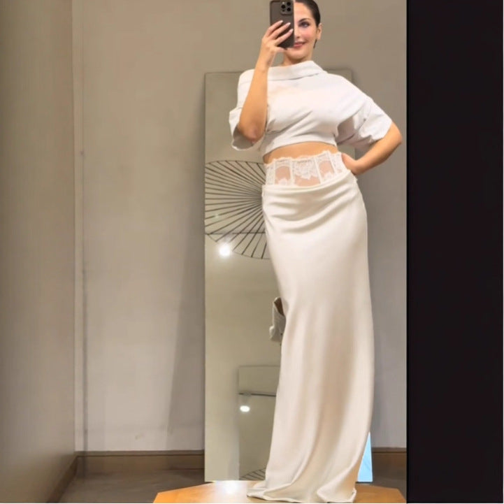 O1CN01OR5uUw1TkPYMKFBqj__2217550252420-0-cib LACE WAIST DRAPED SATIN MAXI SKIRT