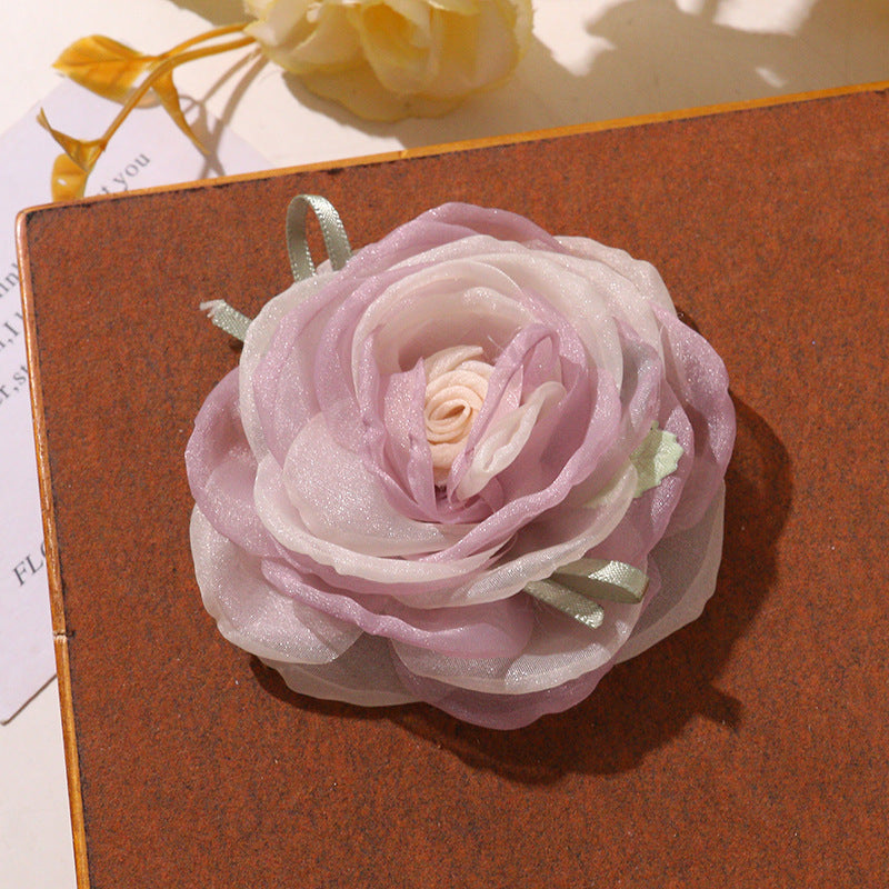 O1CN01POre7a1VP0KvBzSJv__2213253512644-0-cib SPRING FAIRY CHIFFON ROSE CORSAGE CLAW CLIP HAIR ACCESSORY