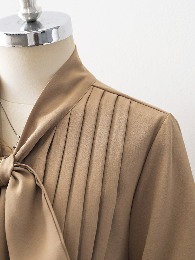 O1CN01QHAZx11fP8JCU8PGH__163593998 SATIN PUFF SLEEVE BOW BLOUSE | PLEATED WEDDING TOP