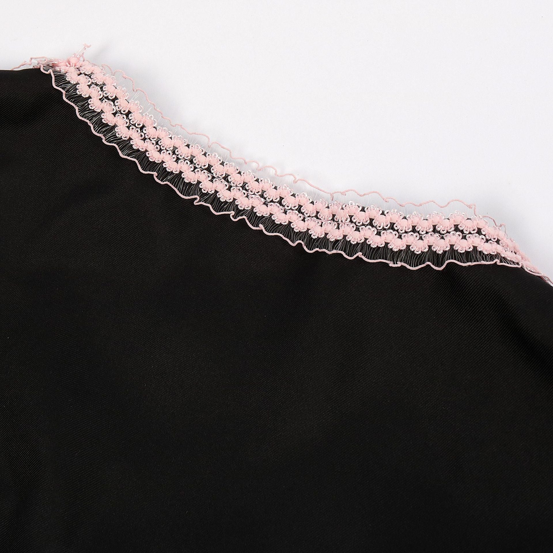 O1CN01QtapcN1lMkDtUljTt__2221191934805-0-cib BLACK MATTE WOVEN FIT-AND-FLARE DIRNDL DRESS