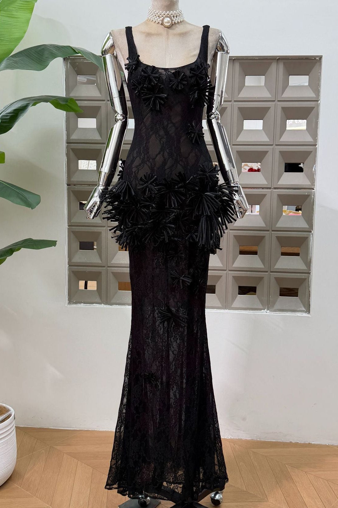 O1CN01QyrEJb1EoKlImxrIA__2218304790398-0-cib BLACK LACE 3D FLORAL MAXI DRESS FOR WEDDING GUEST