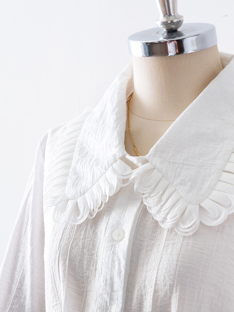 O1CN01TrtB2T1fP8ZIdke1l__163593998 RUFFLED PETER PAN COLLAR PUFF SLEEVE CRINKLED BLOUSE