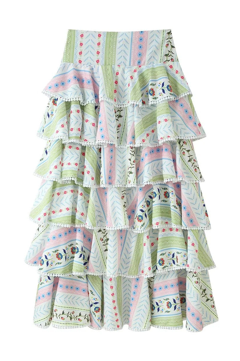O1CN01U8S3dy1nZgfOtOBsJ__2222542135104-0-cib TWO-PIECE SET | TIERED MAXI SKIRT | POM-POM TRIM
