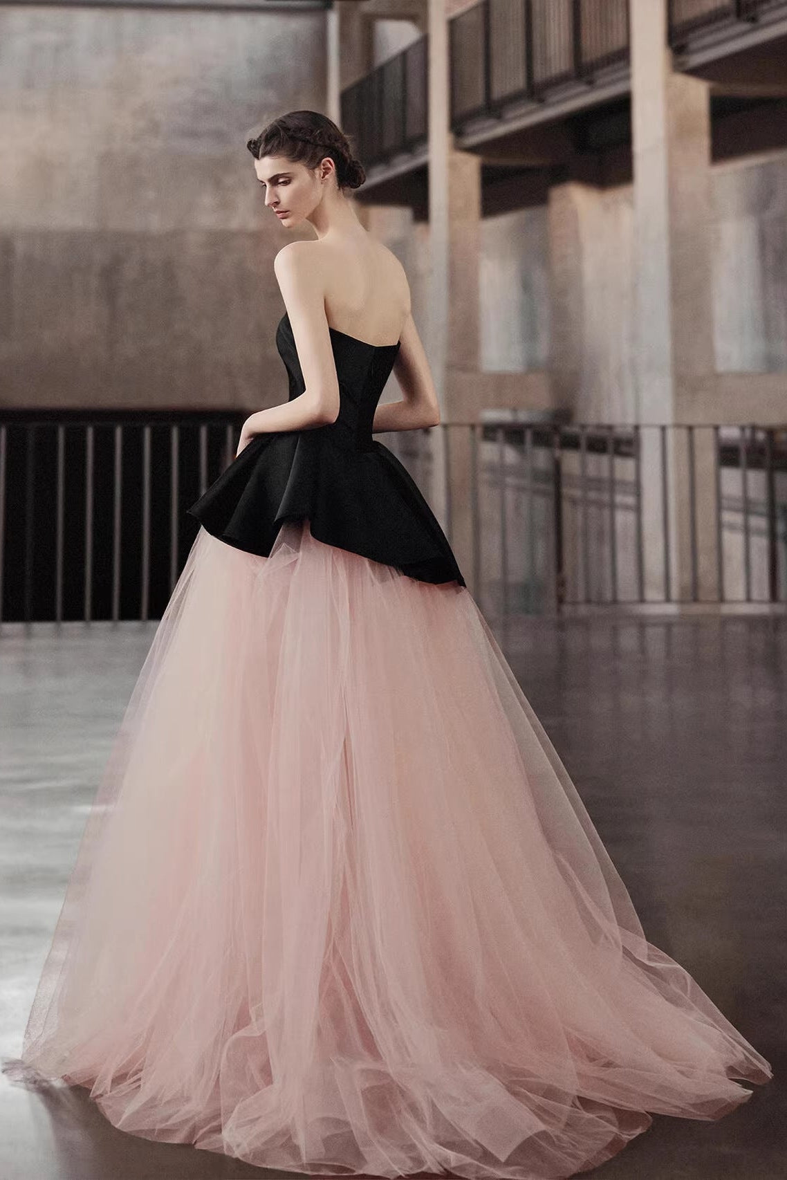 O1CN01USVzBw1Nwsh32v9hj__2218750891635-0-cib STRAPLESS SATIN BOW BALL GOWN PINK TULLE PROM DRESS