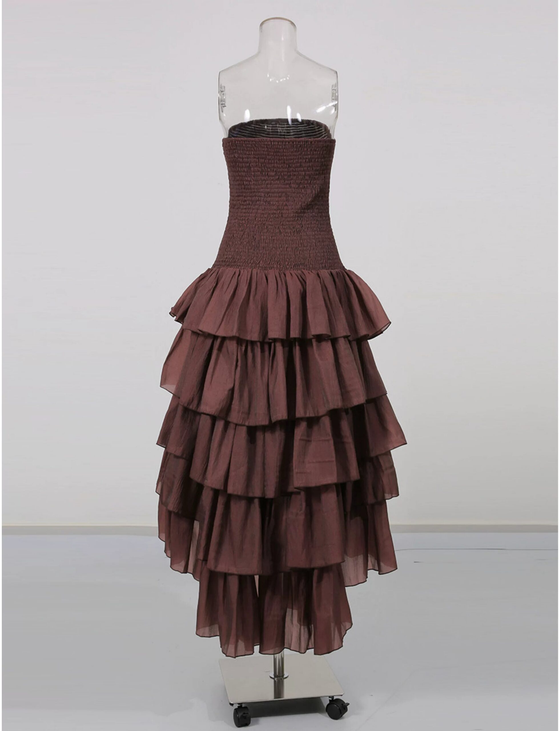 O1CN01UXukPp1YY73z6NSLX__2212404893070 STRAPLESS SMOCKED HIGH-LOW MIDI DRESS FOR WEDDING GUEST