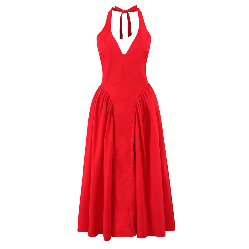 O1CN01V9TErD2IsEjfdY8NX__2220380819341-0-cib HALTER DEEP V FLARED MAXI DRESS FOR WEDDING