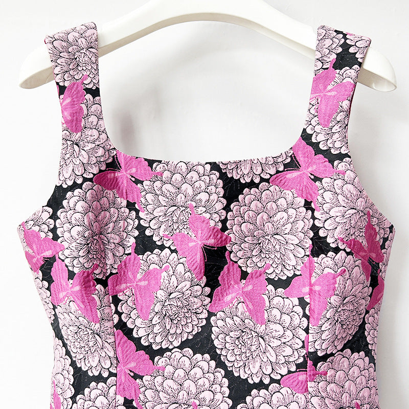 O1CN01VJbzjs1PGrWjjaWda__2215471241814-0-cib SQUARE NECK FLORAL BUTTERFLY SLEEVELESS MINI DRESS