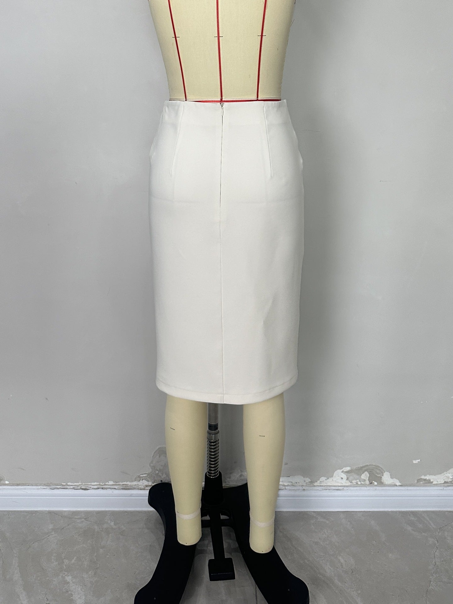 SATIN TWIST FRONT SLIT MIDI SKIRT