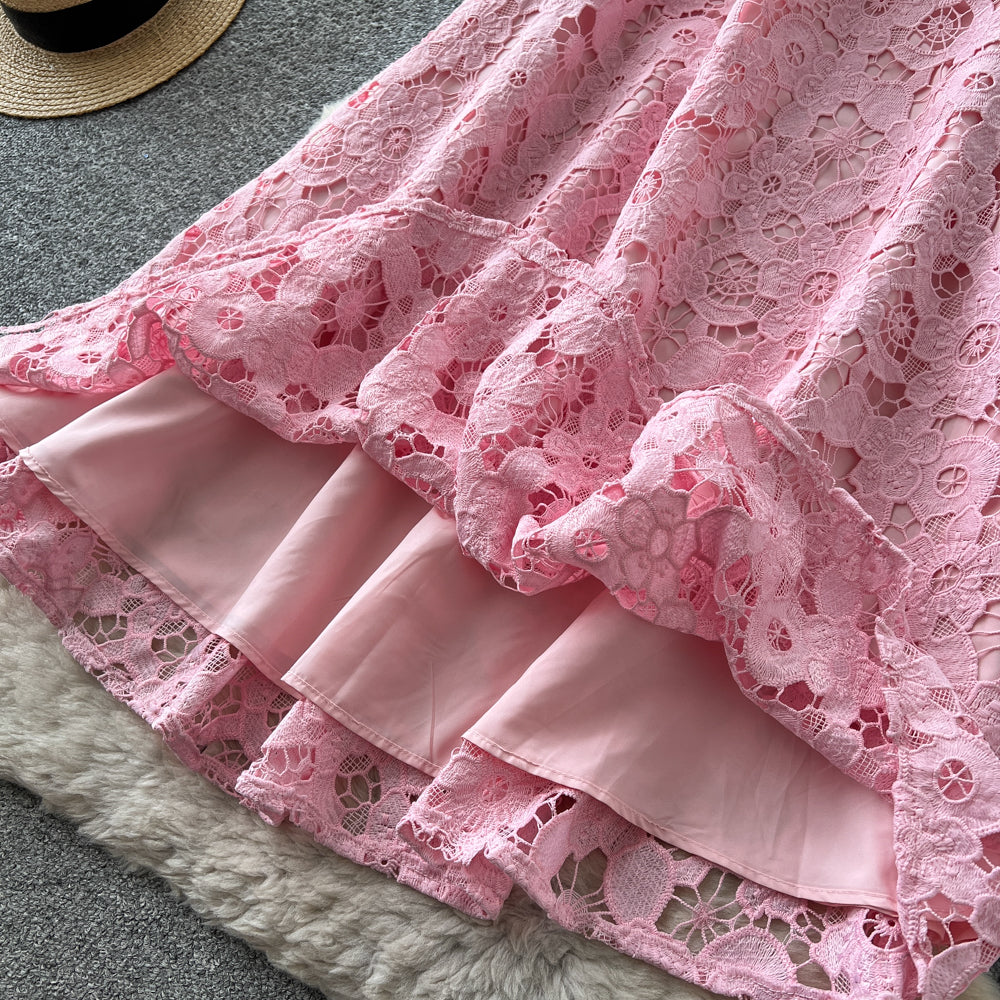 O1CN01VysUIx24PTIxarCxs__381577383 LIGHT PINK FLORAL LACE A-LINE MIDI DRESS
